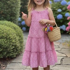 Mini Boden - 6-7Y Pink Tiered Dress